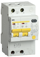Выключатель автоматический дифференциальный АД12S 2п 20А C 300мА тип AC (3 мод) | код. MAD13-2-020-C-300 | IEK 